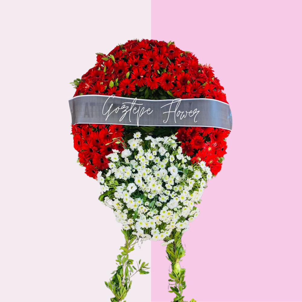 Kırmızı-Beyaz Cenaze Çelengi