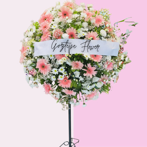 Gerbera ve Papatya Ferforje Aranjmanı